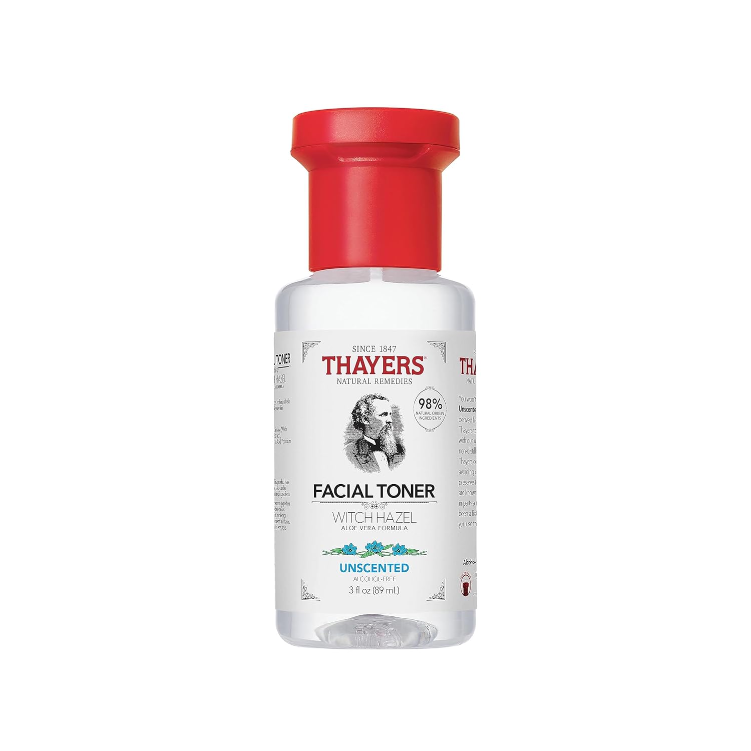 Thayers Trial Size Alcohol Free Unscented Witch Hazel Facial Toner With Aloe Vera Formula- 3 Oz