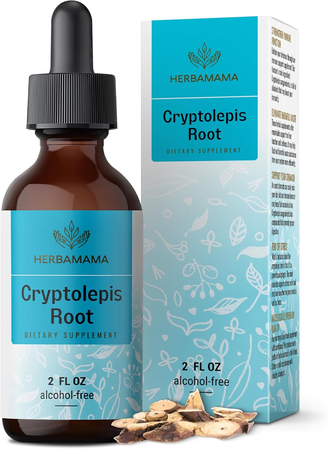 Herbamama Cryptolepis Tincture - Immune Support Supplement - Vegan Cryptolepis Sanguinolenta Immunity Drops - Non-Gmo, Alcohol & Sugar-Free, 28-Day Supply