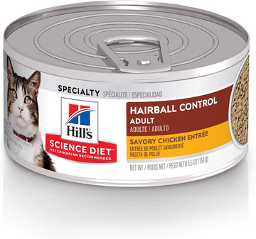 Hill'S Science Diet Hairball Control, Adult 1-6, Hairball Control Support, Wet Cat Food, Chicken Minced, 5.5 Oz Can, Case Of 24