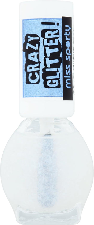 Miss Sporty Number 2 Crazy Glitter Top Coat, 7Ml, Blue My Mind!