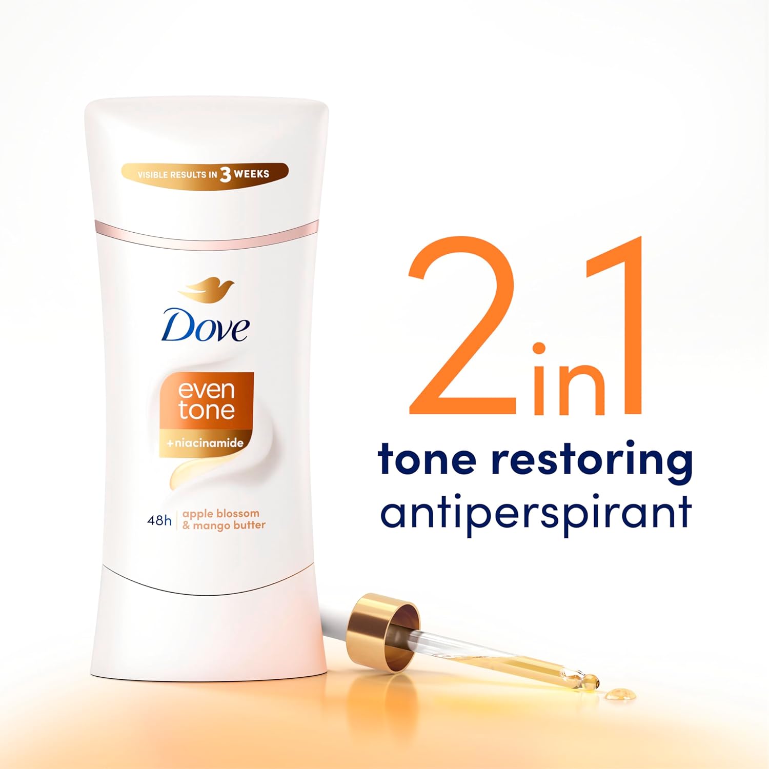 Dove Even Tone Antiperspirant Deodorant Stick Apple Blossom & Mango Butter For Uneven Skin Tone 2.6 Oz : Beauty & Personal Care