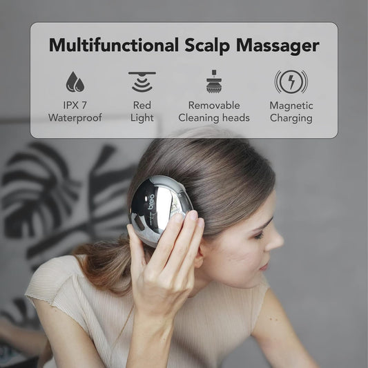 Breo Portable Mini Scalp Massager ? IPX7 Waterproof Rechargeable Head