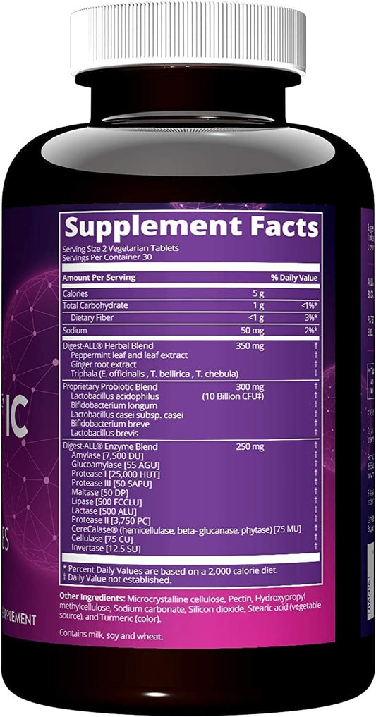 Mrm Nutrition Digest-All ® Ic Probiotics & Digestive Enzymes | Improved Digestion And Absorption | Healthy Digestion | May Help With Bloating And Gas | Gluten-Free | 30 Servings