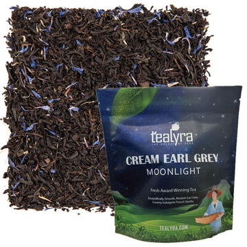 Tealyra - Cream Earl Grey Moonlight | Luxurious Black Loose Leaf Tea | Citrusy Bergamot & French Vanilla Flavor | All Natural Ingredients, 100G (3.5-Ounce)