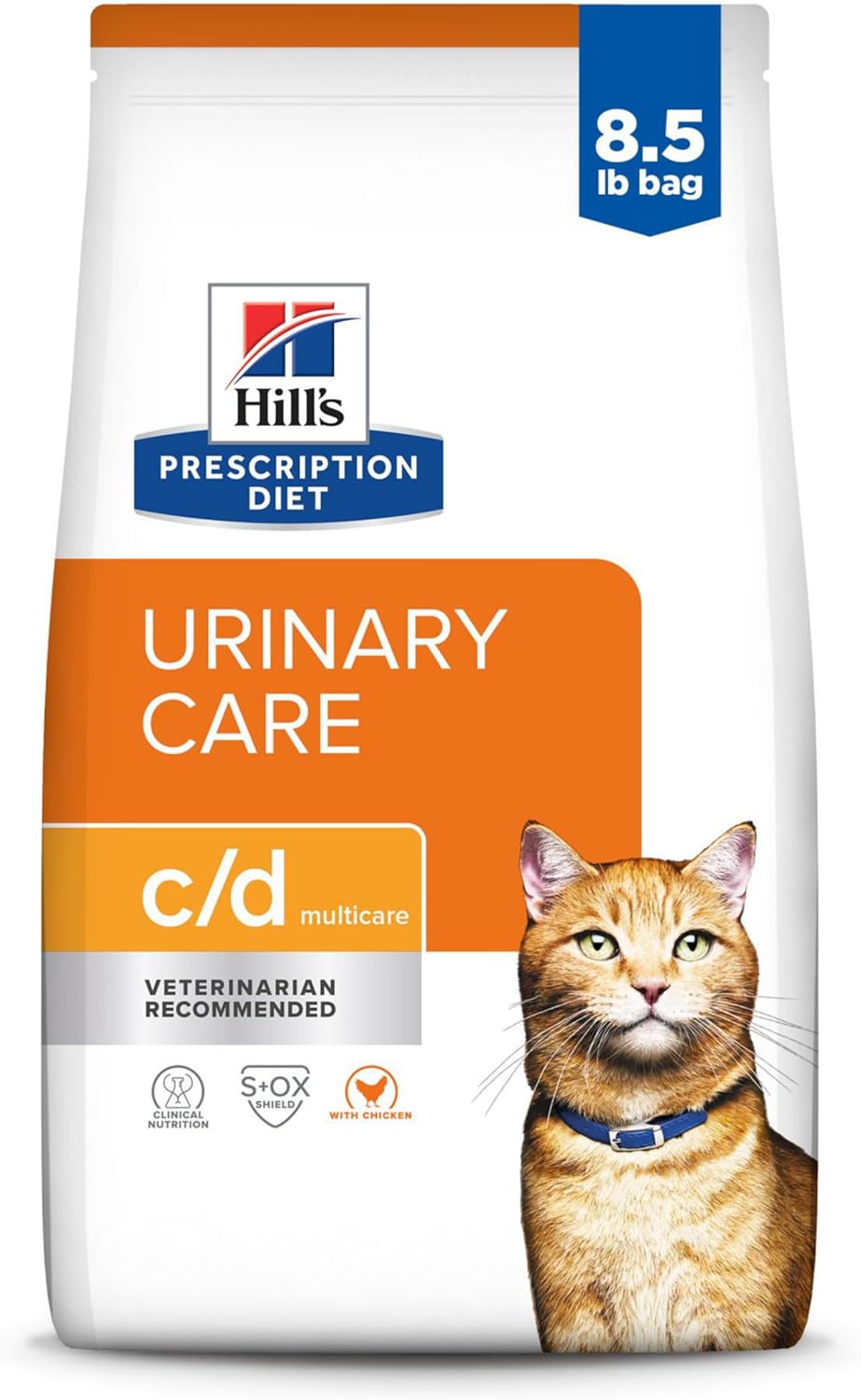 Hill'S Prescription Diet C/D Multicare Urinary Care Chicken Dry Cat Food, Veterinary Diet, 8.5 Lb Bag