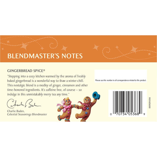 Celestial Seasonings Herbal Tea, Gingerbread Spice, 18 Tea Bags (Pack Of 6)