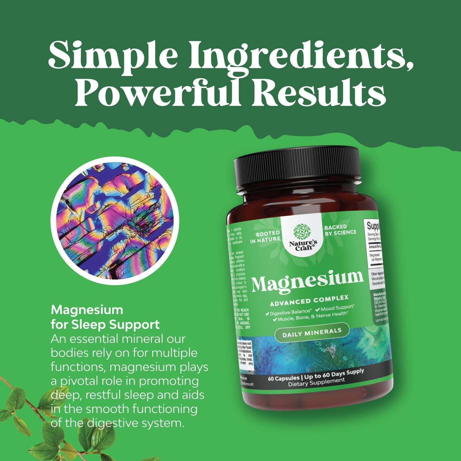 High Absorption Magnesium Complex Supplement - Pure Magnesium Citrate 500mg with Magnesium Oxide for Sleep Stomach Digestion and Mood Support - Magnesium Citrate/Magnesium Oxide 500mg Capsules : Health & Household