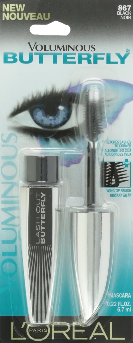 L'Oreal Paris Voluminous Butterfly Mascara, Washable, Black, 0.22 Fl. Oz., 1 Count