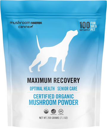 Om Mushroom Matrix Pet - Canine | Maximum Recovery | Usa Grown Human-Grade Organic Mushroom Powder Pet Supplement | Optimal Health & Senior Care For Dogs & Cats | 200 Grams, 7.1 Oz