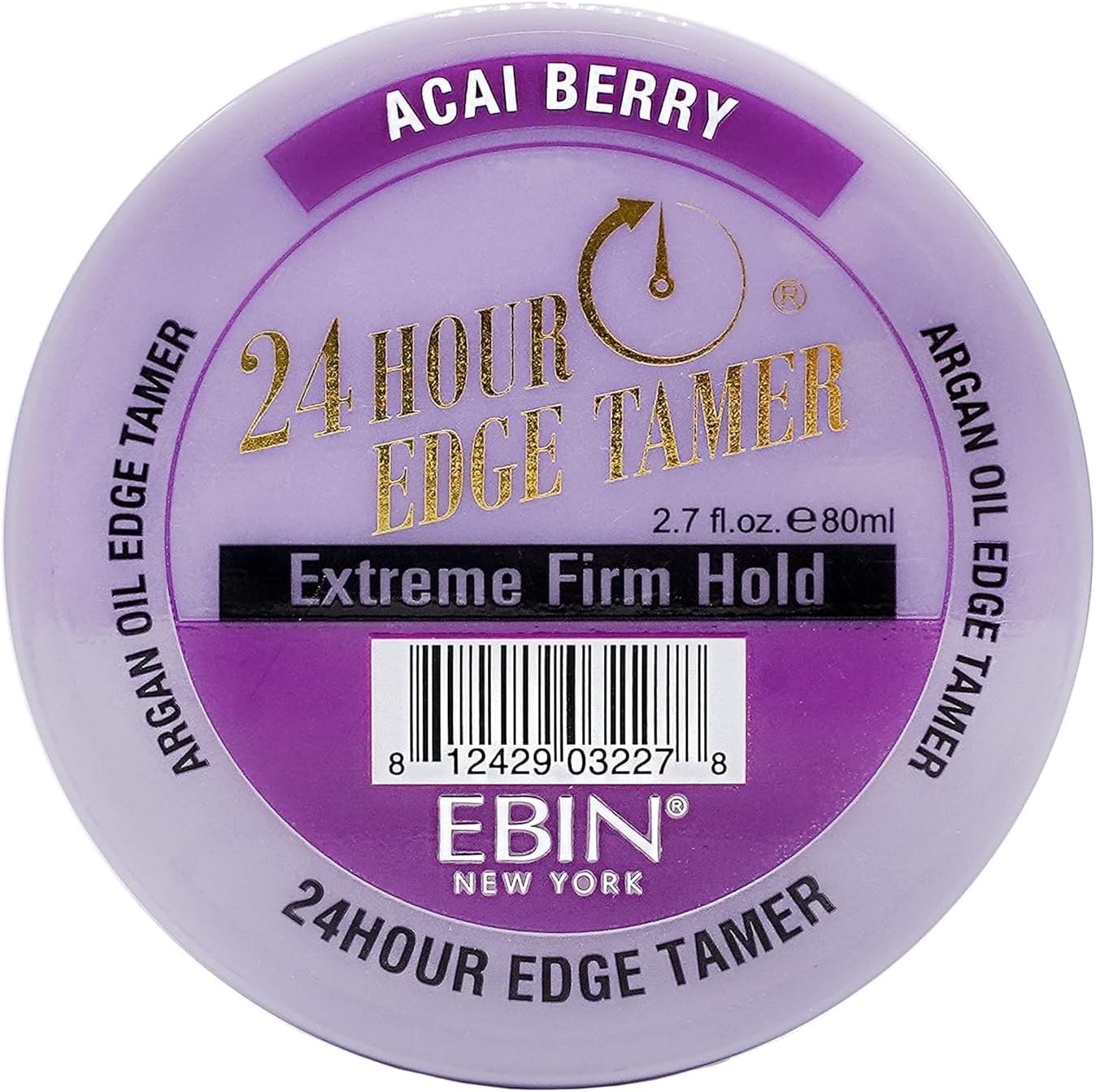 Ebin New York 24 Hour Edge Tamer Refresh – Extreme Firm Hold, 2.7 Oz, Acai Berry – No Flaking, No White Residue, Shine And Smooth With Argan Oil & Castor Oil