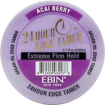 Ebin New York 24 Hour Edge Tamer Refresh – Extreme Firm Hold, 2.7 Oz, Acai Berry – No Flaking, No White Residue, Shine And Smooth With Argan Oil & Castor Oil