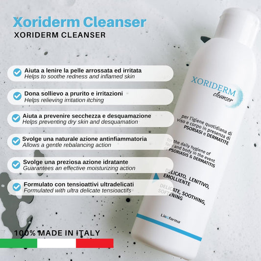 Xoriderm Eudermic Cleanser Face And Body 99% Natural Ingredients Useful In Cases Of Psoriasis And Dermatitis