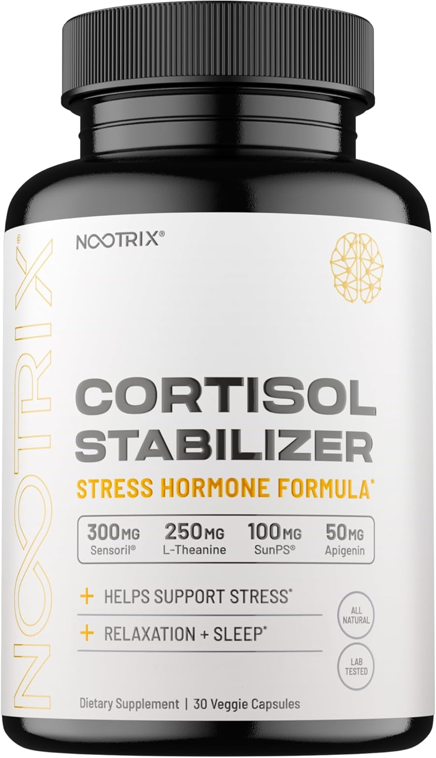 Cortisol Manager And Stabilizer Supplement | Supports Deep Sleep & Relaxation | Cortisol Supplement With Ashwagandha, L-Theanine, Rhodiola Rosea Extract & Apigenin | 30 Vegan Capsules