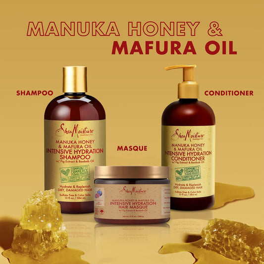 Sheamoisture Manuka Honey And Marfura Oil Hair Treatment: Deep Conditioning Shampoo, Conditioner, And Masque For Curly Hair