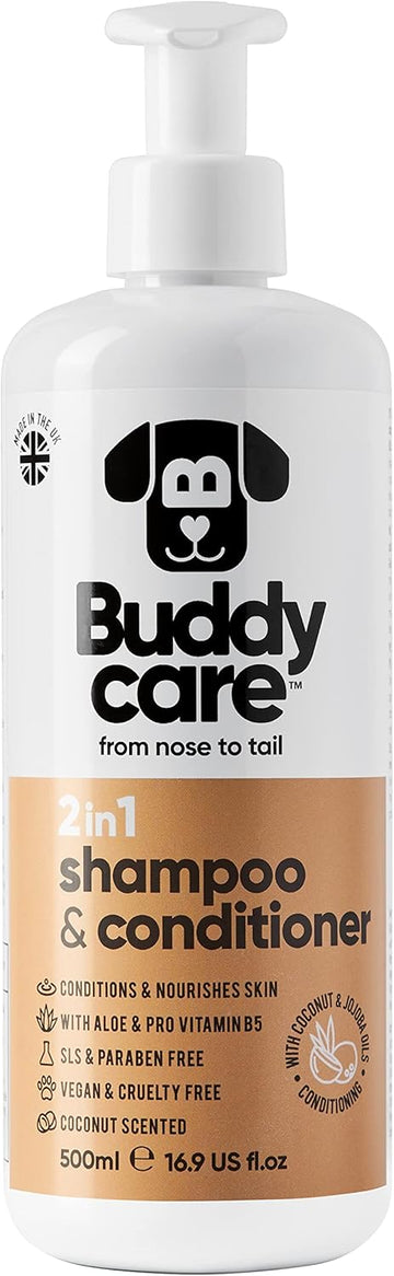 Buddycare 2in1 Dog Shampoo & Conditioner Coconut Scented | With Aloe Vera and Pro Vitamin B5 (500ml)?B1