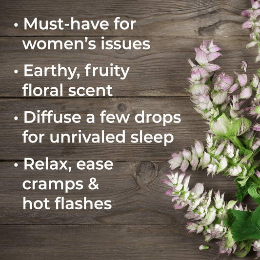 Plant Therapy Organic Clary Sage Essential Oil 10 Ml (1/3 Oz) 100% Pure, Undiluted, Natural Aromatherapy, Therapeutic Grade