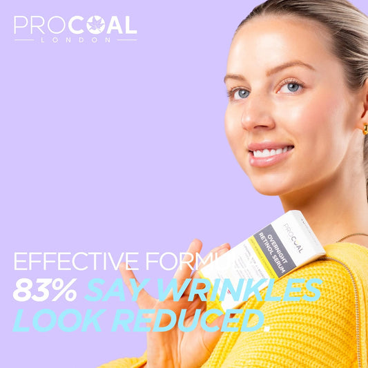 New Overnight Retinol Serum High Strength For Face 30Ml By Procoal - 3% Retinol Complex Night Concentrate With Bisabolol & Paracress Extract, Vegan, Cruelty-Free, Made In Uk
