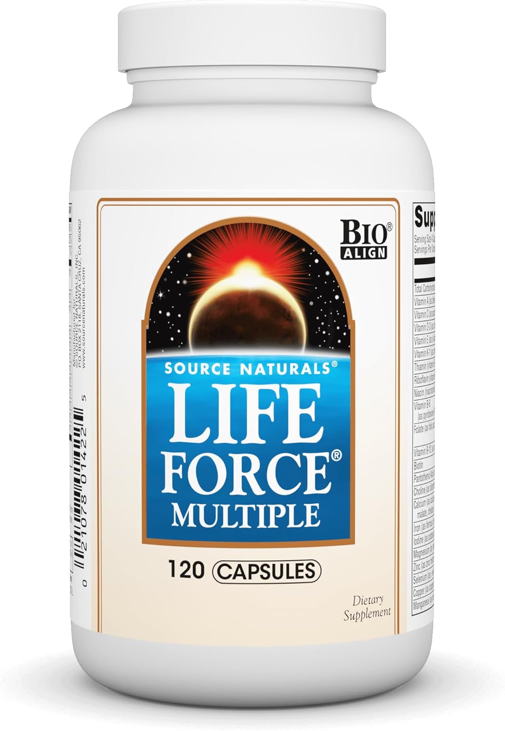 Source Naturals Life Force Multiple Daily Multivitamin High Potency Essential Vitamins, Minerals, Antioxidants & Nutrients - Energy & Immune Boost - 120 Capsules