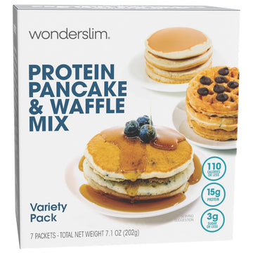Wonderslim Protein Pancake & Waffle Mix, Variety Pack, Low Sugar & Low Calorie (7ct)