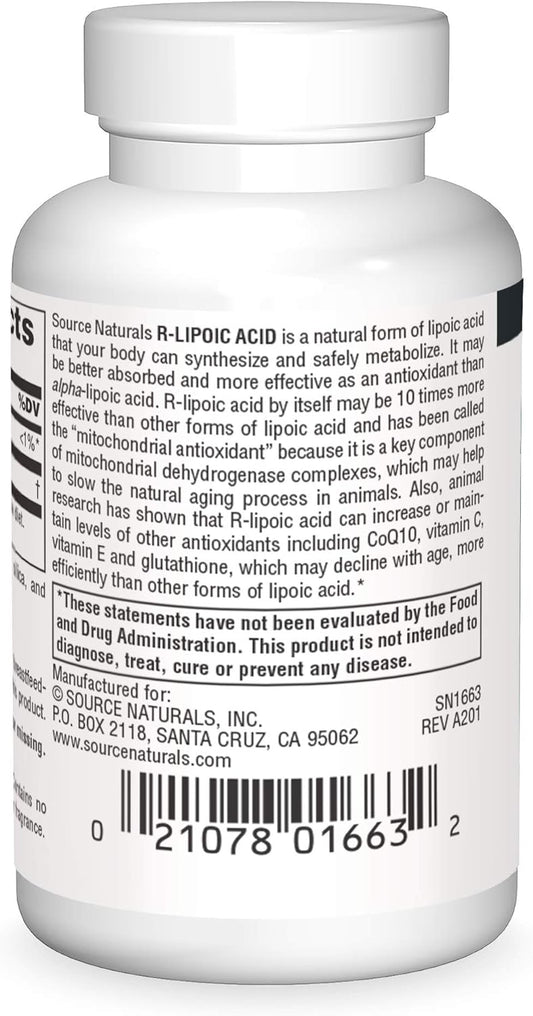 Source Naturals R-Lipoic Acid 100mg, 30 Tablets