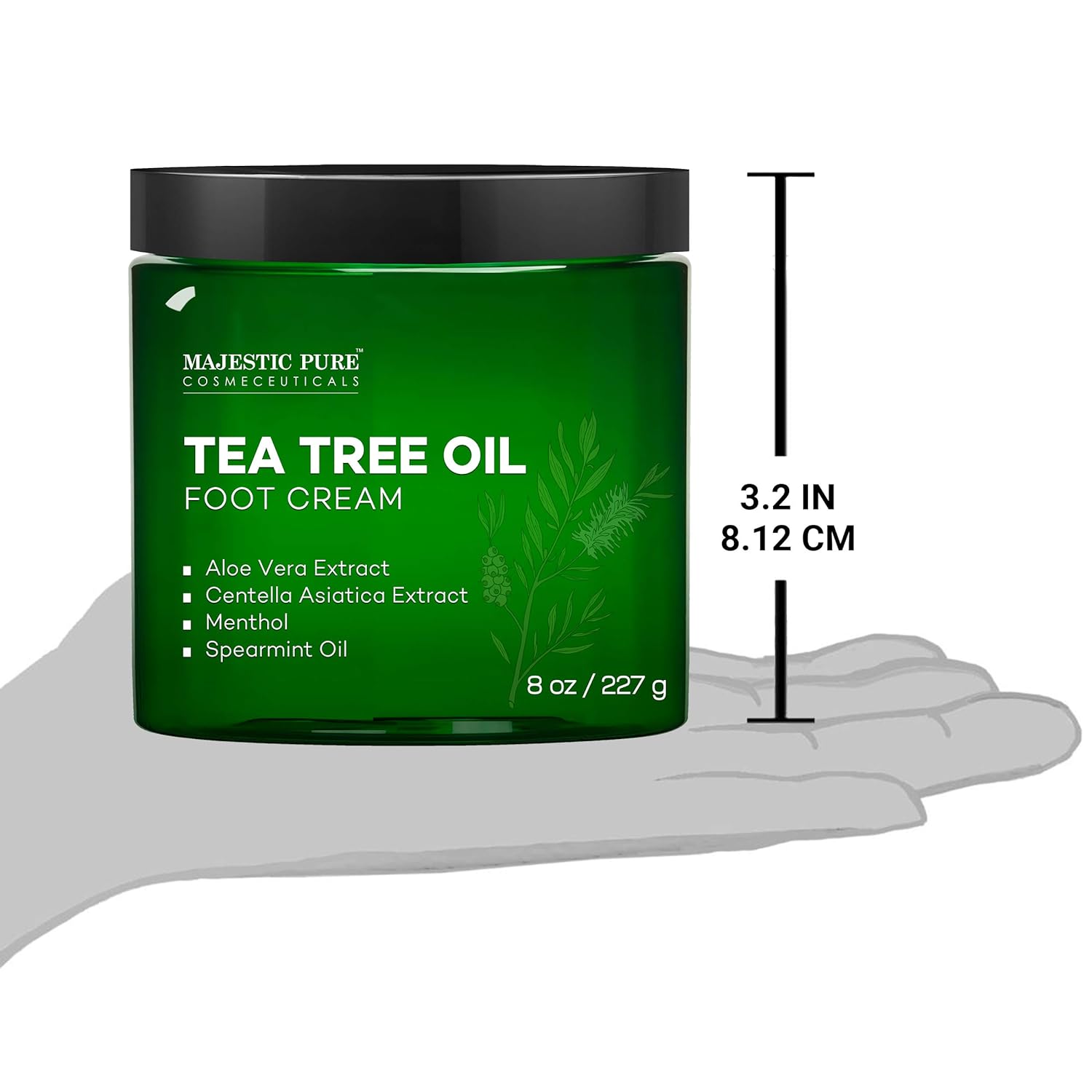 MAJESTIC PURE Athletes Foot Cream with Tea Tree Oil, Aloe & Spearmint - Hydrates, Softens & Conditions Dry Cracked Feet, Heel and Calluses,- Helps Soothe Irritated Skin - 8 oz : Beauty & Personal Care