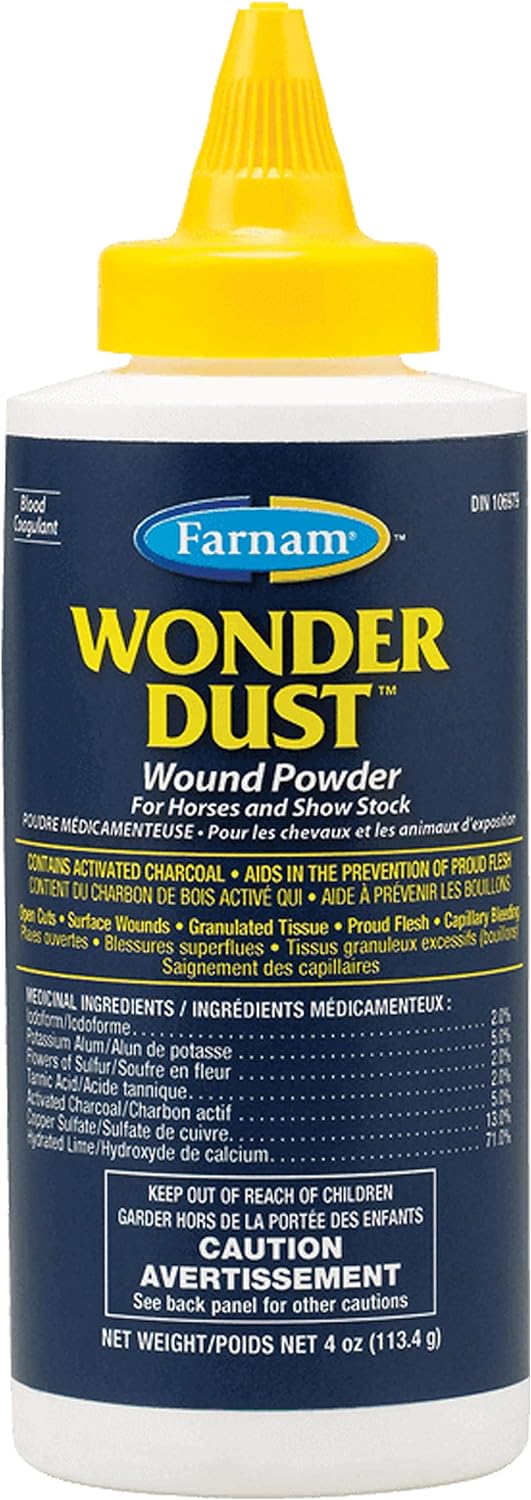 Farnam Wonder Dust Wound Powder For Horses And Show Stock, 4 Ounces