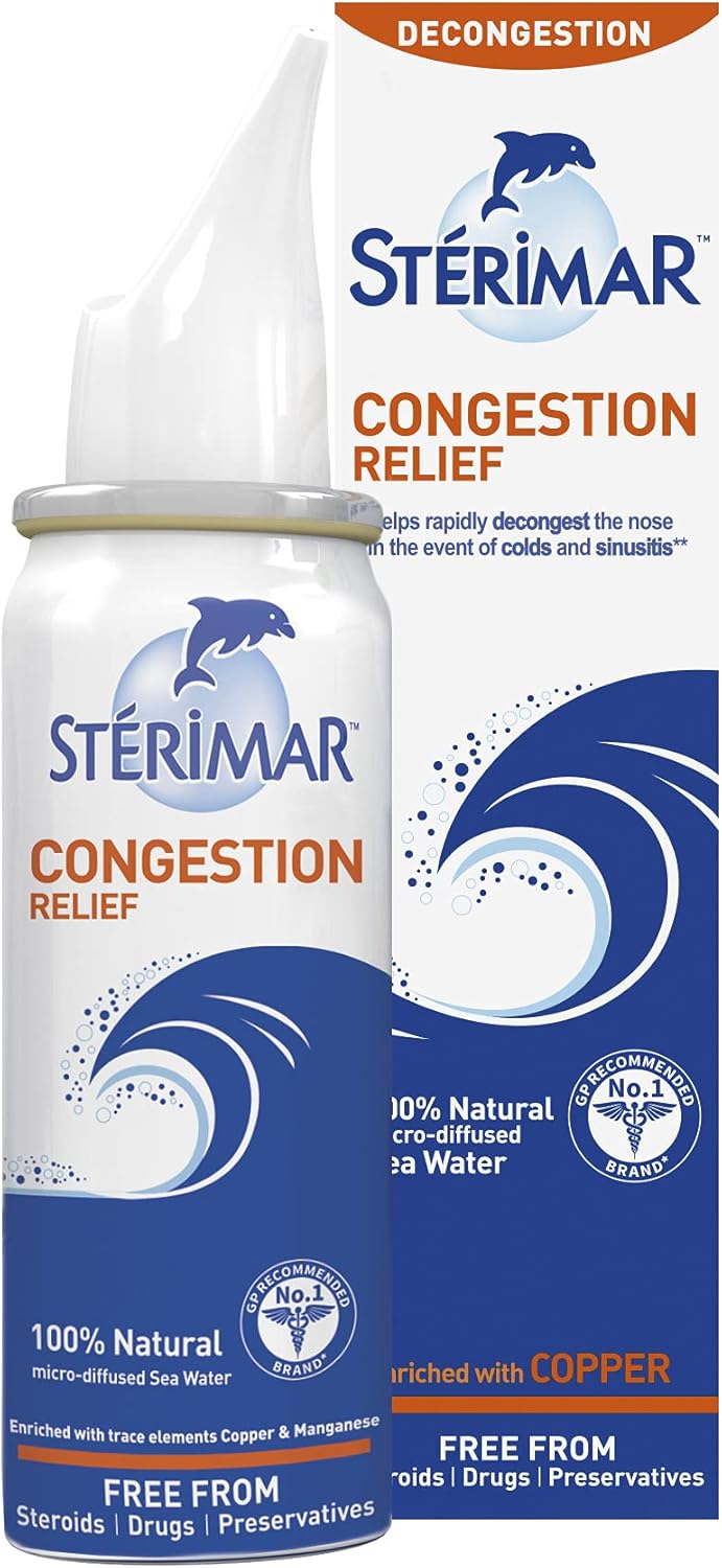 Sterimar Congestion Relief, Nasal Spray, Natural Sea Water Solution, 50 Ml