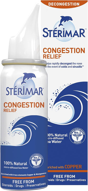 Sterimar Congestion Relief, Nasal Spray, Natural Sea Water Solution, 50 Ml