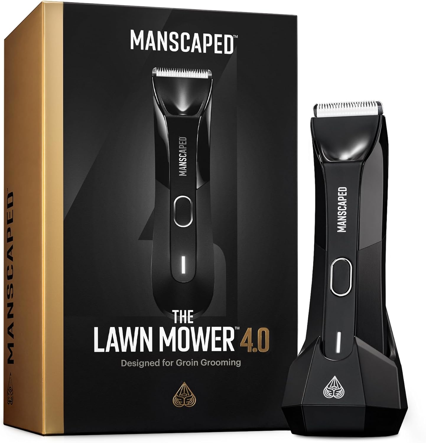 Manscaped® The Lawn Mower® 4.0, Electric Groin Hair Trimmer, Replaceable Skinsafe® Ceramic Blade Heads, Waterproof Wet/Dry Clippers, Rechargeable, Wireless Charging, Male Hygiene Grooming Razor
