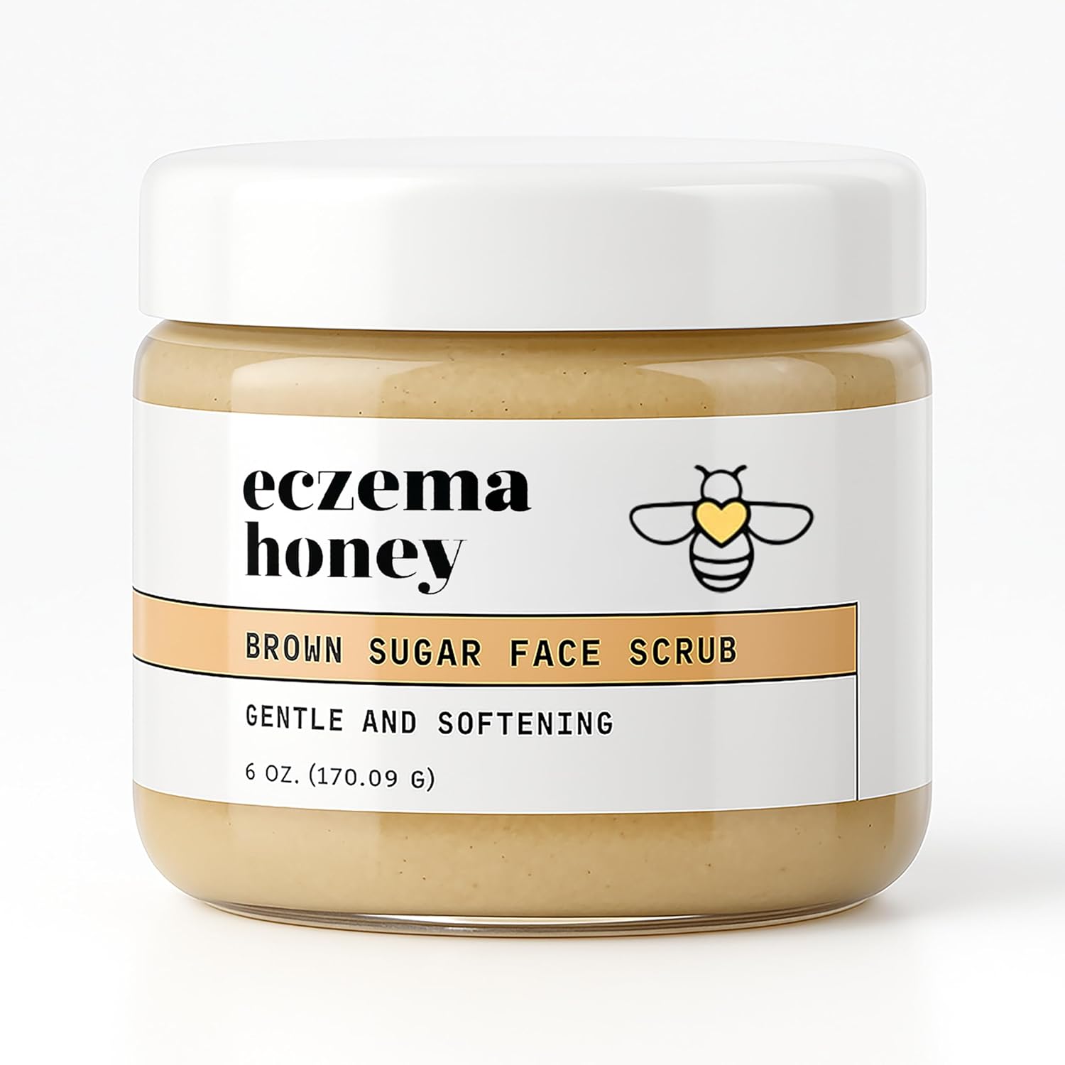 Eczema Honey Brown Sugar Face & Body Scrub - Bath Scrub For Dry Skin - Natural & Gentle Face Scrub Soothes Eczema - Body Care Products For Women & Men - Sensitive Skin Exfoliating Body Scrub (6 Oz)