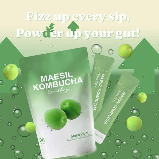 Dalamhari Green Plum Kombucha Powder - Sugar Free Probiotic Drink Starter Kit