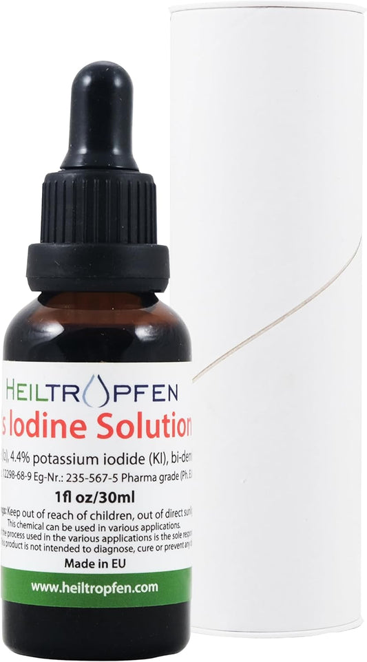 2.2% Lugol'S Iodine Solution 1 Fl Oz - 30 Ml | Pharmaceutical Grade Ingredients | Lugols Solution Made With Iodine And Potassium Iodide | Heiltropfen®