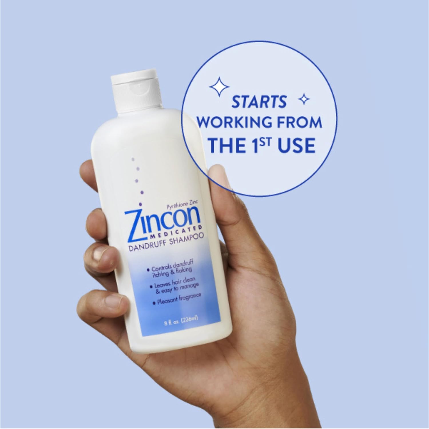 Zincon Medicated Dandruff Shampoo, For Dry, Itchy Scalp Care & Anti-Dandruff With Immediate Soothing Relief - 8 Fl Oz : Beauty & Personal Care