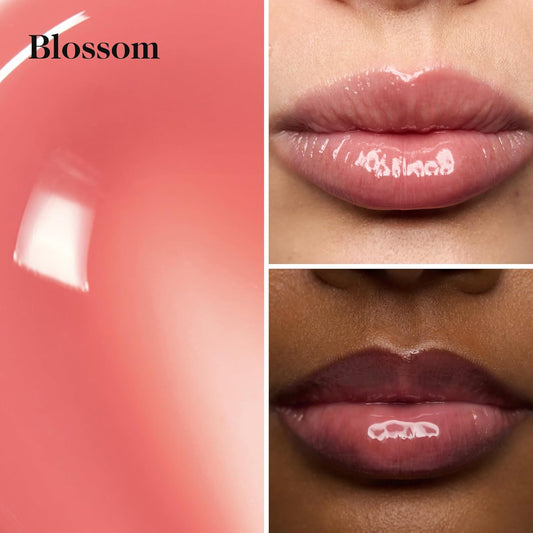 Goop Beauty Hydra-Barrier Gel Gloss | Hydrating Lip Gloss To Moisturize & Plump Lips | Hyaluronic Acid & Vitamin E | Blossom - Sheer Petal Pink | 0.13 Oz