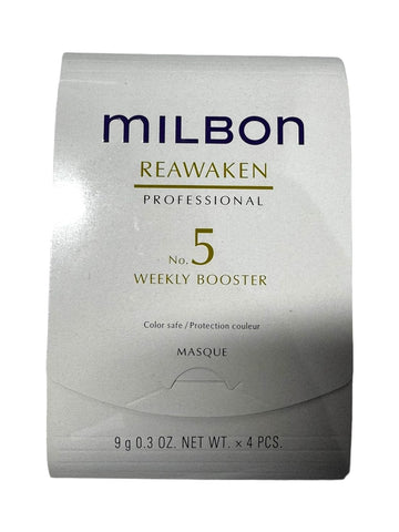 Milbon No. 5 Reawaken Professional Weekly Booster Hair Masque Color Safe 4 X 0.3 Fl. Oz