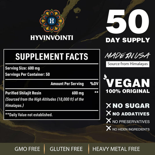 600Mg Shilajit Pure Himalayan Organic Shilajit Resin - Shilajit Resin Organic Gold Grade, 100% Pure Organic Shilajit For Energy & Immune Support, Rich In Fulvic Acid & 85+ Trace Minerals,2 Pack