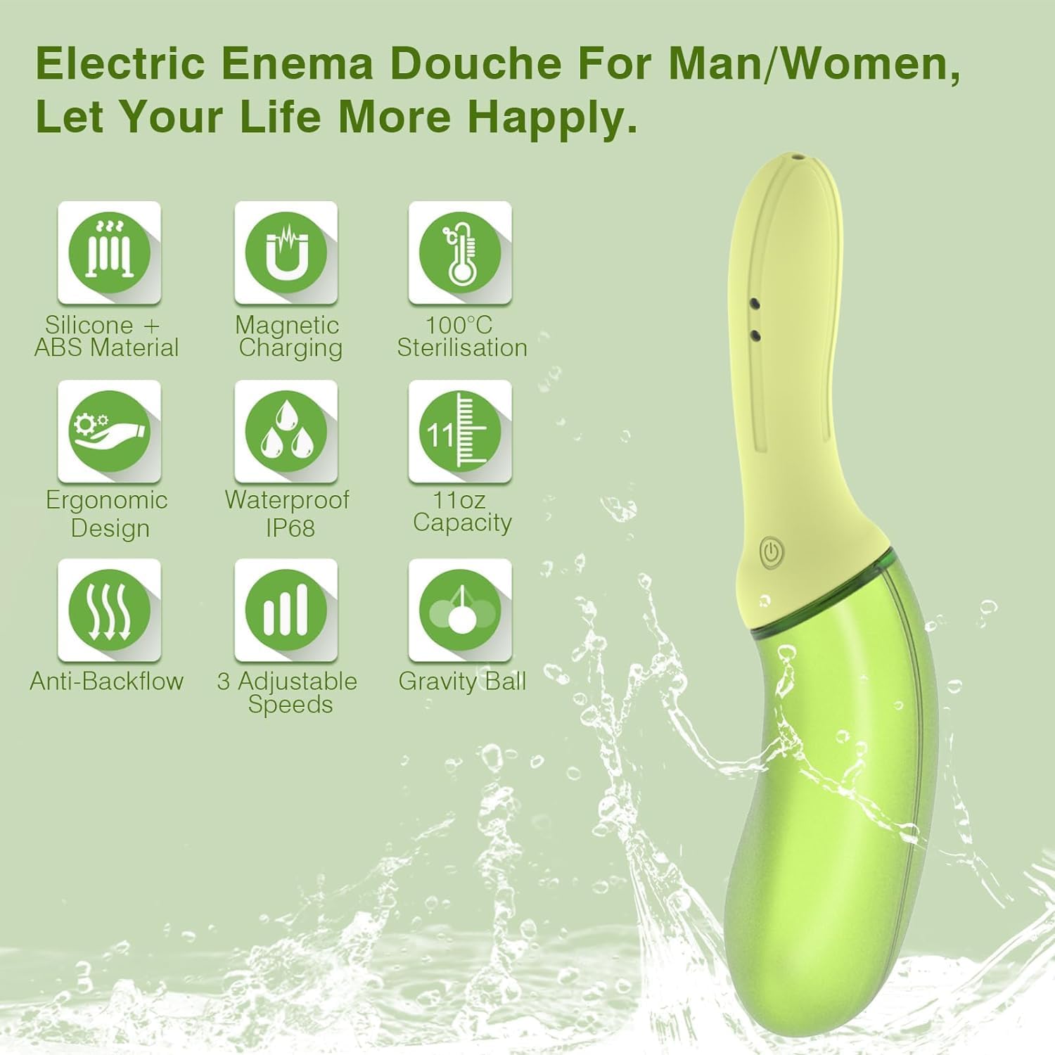 Electric Anal Douche Enema Bulb,Anti Back-Flow Enemas Kit Douches for Colon Cleansing Detox and Constipation,Anal Enema Bulb with 5 Spouts,Reusable Enema Vaginal Cleaner kit for Men Women : Health & Household