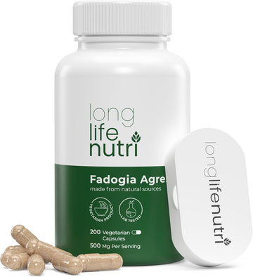 Fadogia Agrestis 500Mg Per Serving, 200 Vegetarian Caps, 10:1 Extract (Stem), Promotes Healthy Testosterone, Energy & Endurance, Vitality & Athletic Performance, American Made