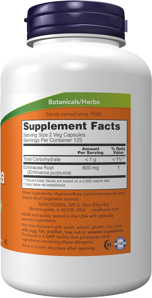 Now Supplements, Echinacea (Purpurea Root) 400 Mg, Immune System Support*, 250 Veg Capsules