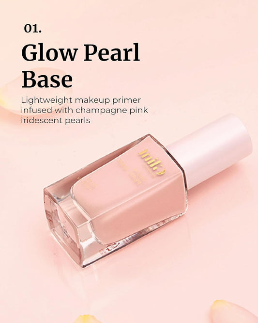 Glint Glow Pearl Base (30 Ml/1.01 Fl Oz) Moisturizing Foundation Primer With A Radiant Champagne Pink Glow For A Natural, Luminous Complexion | Korean Skincare