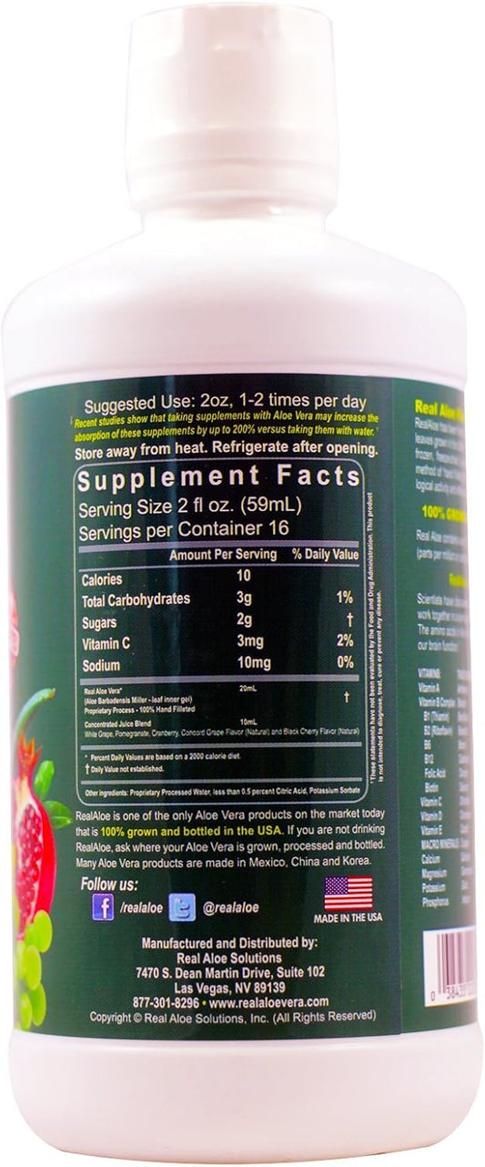 Real Aloe Vera Super Juice, 32 Fluid Ounce : Health & Household