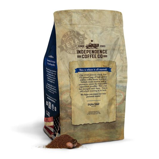 Independence Coffee Co. Madalyn'S Backyard Pecan Flavored Mellow Body, Light Roast Whole Bean Coffee, 24 Ounce Bag (Packaging May Vary)