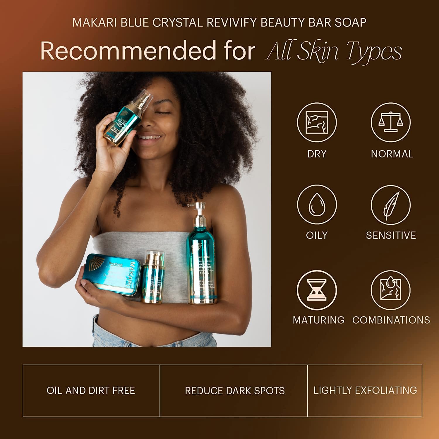 Makari Ultimate Intense Blue Crystal Revivify Beauty Exfoliating Bar Soap For Women And Men 7 Oz | Bath Brightening And Exfoliating Soap Bar With Glutathione, Kojic Acid, And Collagen : Beauty & Personal Care