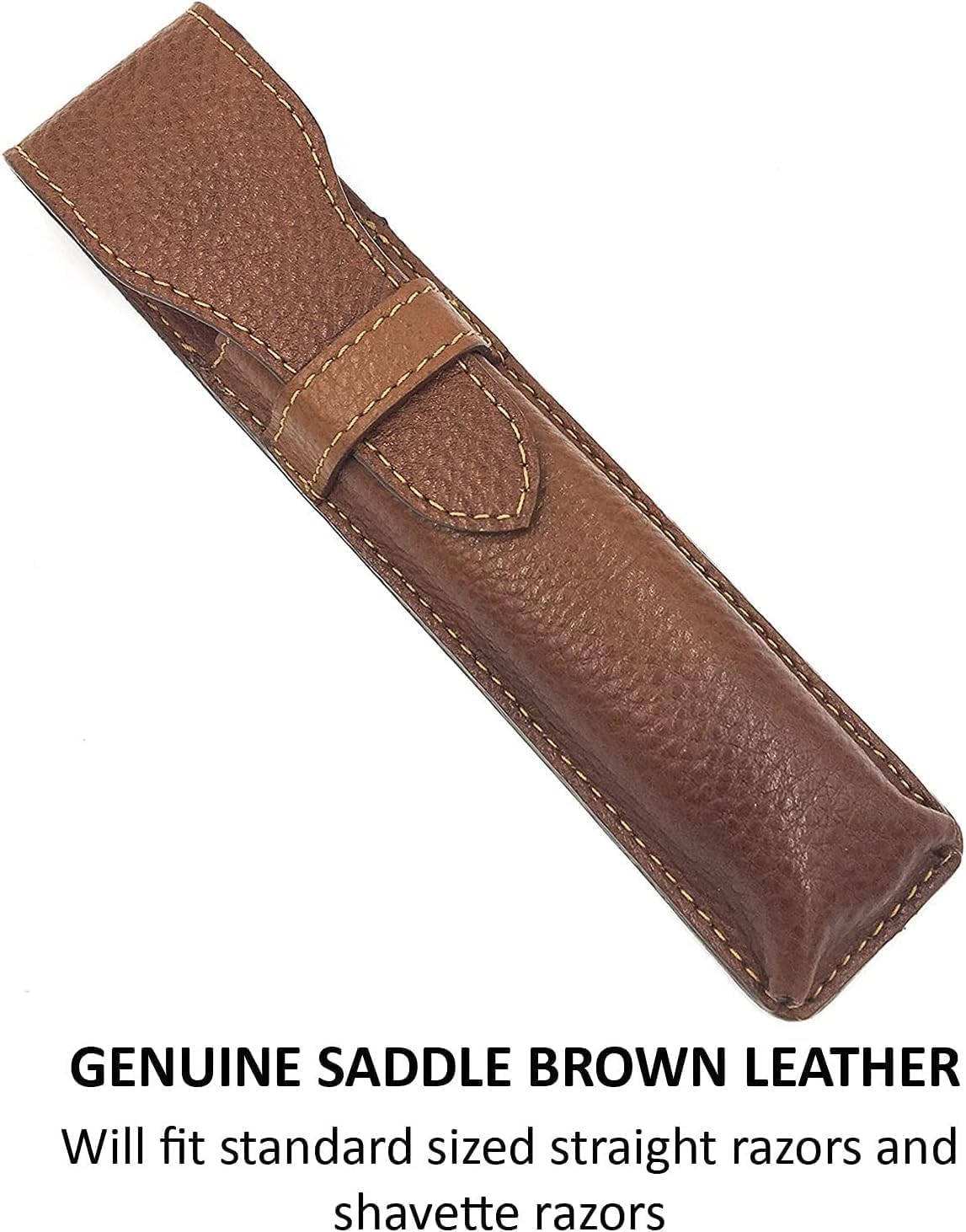 Parker Leather Saddle Brown Protective/Travel Case For Straight, Shavette And Barber Razors - From Parker Safety Razor : Beauty & Personal Care