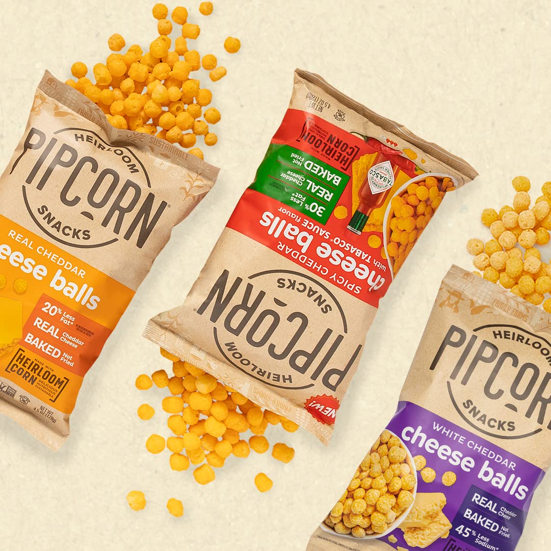 Pipsnacks Heirloom White Cheddar Cheese Balls, 4.5 Oz