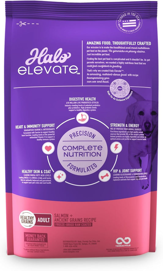 Halo Elevate Dry Dog Food, Healthy Grains Salmon Recipe, 3.5Lb