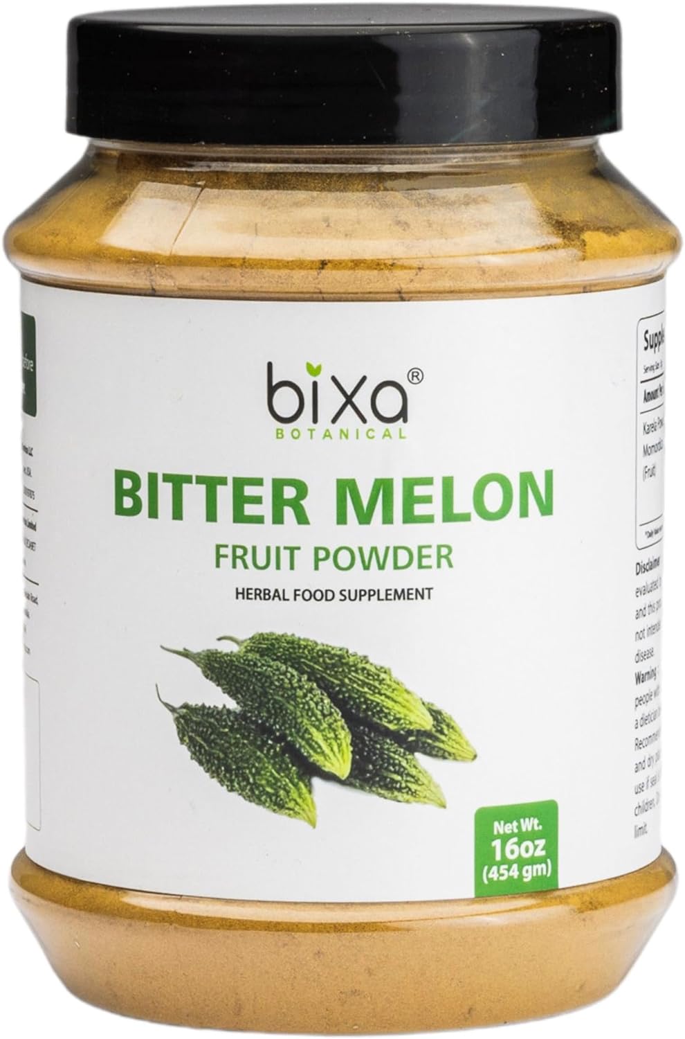 bixa Botanical Bitter Melon Powder | Ayurvedic herb Helps Improve Liver Function | Herbal Supplement for Skin and Stomach -1 Pound (16 Oz/ 454 GRM)