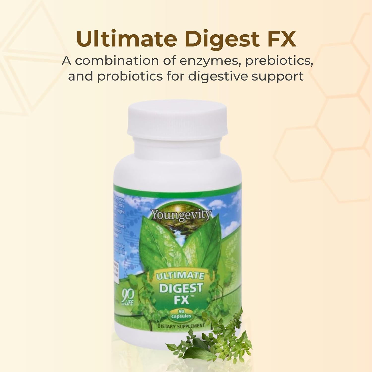 Youngevity Ultimate Digest Fx™ - Ultra Prebiotic, Probiotic, & Enzyme - Plant Enzyme Blend - Fos Blend - Sea Minerals - 15 Billion Lactobacillus Blend - Digestion Aid - 90 Capsules