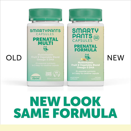 SmartyPants Prenatal Vitamins for Women with DHA and Folate - Daily Capsule Multivitamin: Vitamin C, B12, D3, Zinc for Immunity & Omega 3 Fish Oil, 30 Capsules (30 Day Supply)