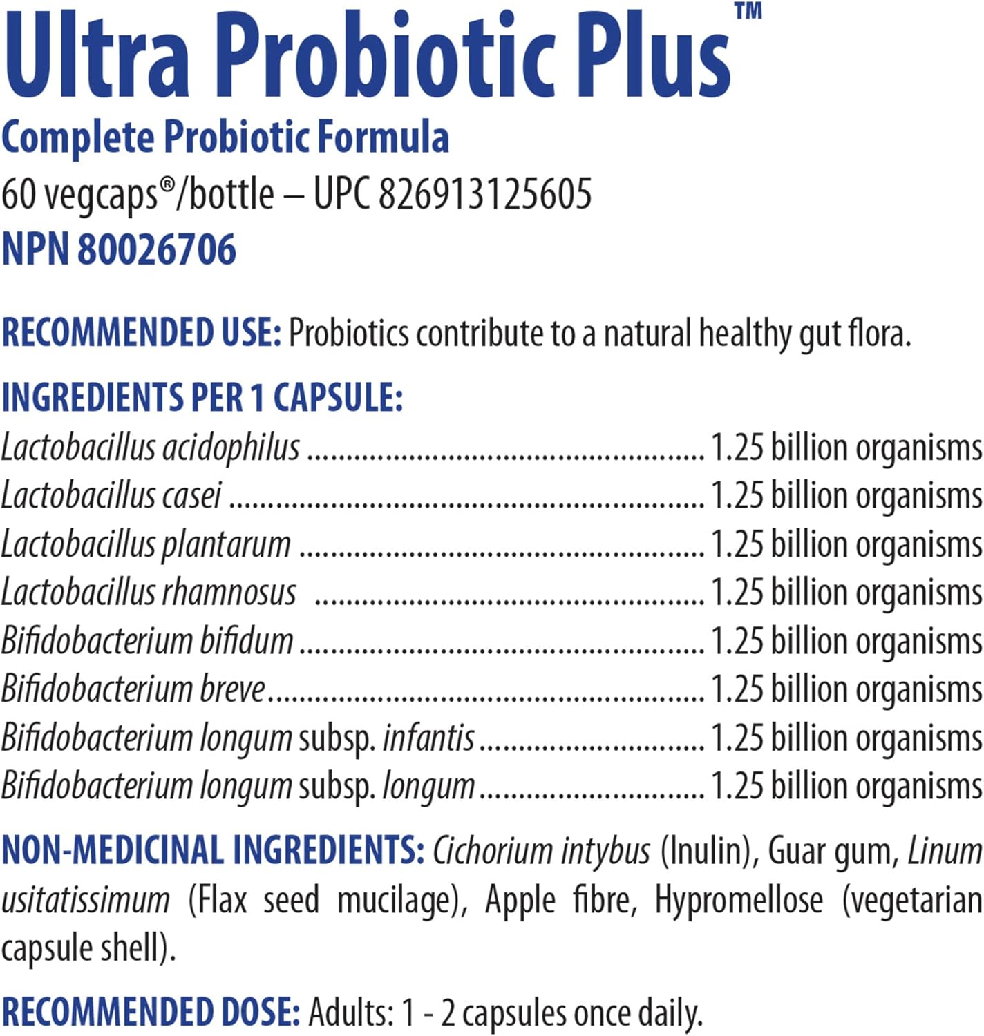 Omega Alpha Ultra Probiotic Plus 60S : Health & Household